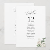 ホワイト ソフト フラワー テーブル ナンバー シーティング チャート 招待状 (正面/裏面)