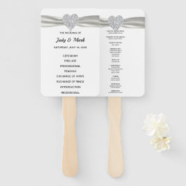 ホワイト ダイヤモンド ハート ウェディング プログラム ハンドファン