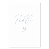 ホワイト&ダスティブルー結婚のテーブル番号カード テーブルナンバー (裏面)