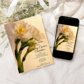 ホワイト ダブル 水仙 春分の日 お祝い 招待状