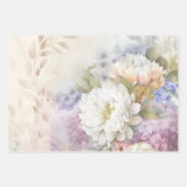 ホワイト ダリア フラワーパターン ラッピングペーパーシート (正面2)