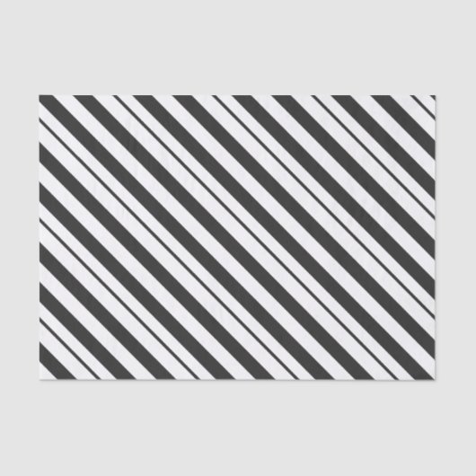 ホワイト&ダークグレーキャンディーケーン対角ストライプ 薄葉紙 (正面)