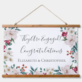 ホワイト ダークピンク レッド フラワー グリーン 誓約 吊り下げ型タペストリー