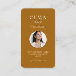 ホワイト/テラコッタ写真ソーシャルQRコード 名刺