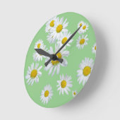 ホワイト·デイジーズ·カスト壁時計 ラウンド壁時計 (傾斜)