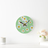 ホワイト·デイジーズ·カスト壁時計 ラウンド壁時計 (ホーム)