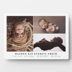 ホワイト ニュートラル ベイビー フォト コラージュ 新生児 フォトプラーク