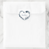 ホワイト&ネイビーフローラ感謝していハートユー スクエアシール (バッグ)