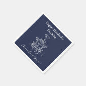 ホワイト&ネイビー応援30年誕生日ナプキンス スタンダードカクテルナプキン (角)