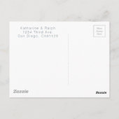 ホワイト&ネイビー結婚ズの新しい計画発表 ポストカード (裏面)