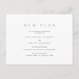 ホワイト&ネイビー結婚ズの新しい計画発表 ポストカード