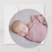 ホワイト&ネイビー花ベビー写真1st誕生日パーティー 招待状 (裏面)