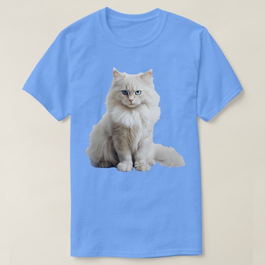 ホワイト・ノルウェーの森の猫Tシャツ Tシャツ (デザイン正面)