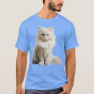 ホワイト・ノルウェーの森の猫Tシャツ Tシャツ