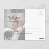 ホワイト・ハンドLettered Thank Youおもしろい写真結婚's ポストカード (裏面)