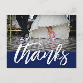ホワイト・ハンドLettered Thank Youおもしろい写真結婚's ポストカード