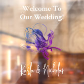 ホワイト&バイオレットフローラ結婚ズ・ウェルカム ウィンドウサイン (シート2)