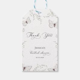 ホワイト バタフライ ガーデン ブライダル シャワー サンクス ギフトタグ