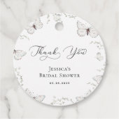 ホワイト バタフライ ガーデン ブライダル シャワー サンクス フェイバータグ (裏面)