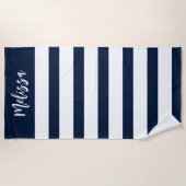 ホワイト バチェロレッテ ウィークエンド 海洋 カスタム ビーチタオル (正面)