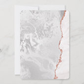 ホワイト&バラ金ゴールドアガテマーブルフォイルギルト結婚ズ 招待状 (裏面)