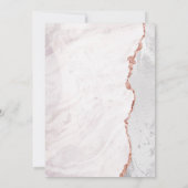 ホワイト&バラ金ゴールドアガテマーブルフォイルギルド結婚ズ 招待状 (裏面)