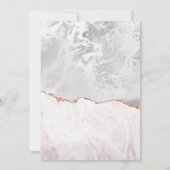 ホワイト&バラ金ゴールドアガテマーブルフォイルバースデーパーティー 招待状 (裏面)