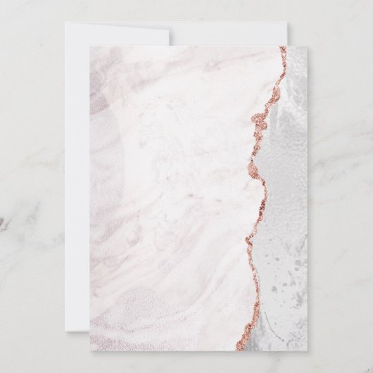 ホワイト&バラ金ゴールドアゲートウェディングシャワー招待状 招待状 (裏面)