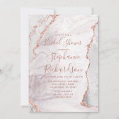 ホワイト&バラ金ゴールドアゲートブライダルシャワー招待 招待状 (正面)