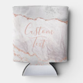 ホワイト&バラ金ゴールドアゲートマーブルフォイルカスタム文字 缶クーラー (正面)