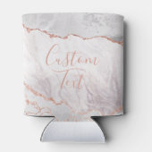 ホワイト&バラ金ゴールドアゲートマーブルフォイルカスタム文字 缶クーラー (裏面)