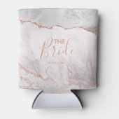 ホワイト&バラ金ゴールドアゲートマーブルフォイルジルトザブライド 缶クーラー (正面)