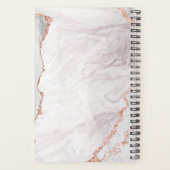 ホワイト&バラ金ゴールドアゲートマーブルフォイル結婚ズの計画 プランナー手帳 (裏面)