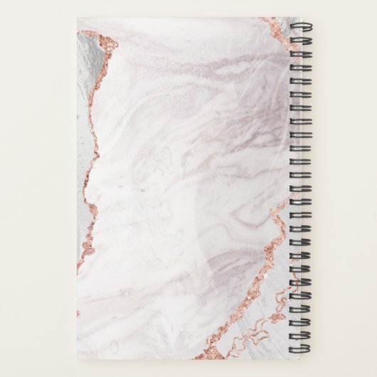 ホワイト&バラ金ゴールドアゲートマーブルフォイル結婚ズの計画 プランナー手帳 (裏面)