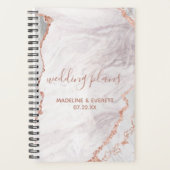 ホワイト&バラ金ゴールドアゲートマーブルフォイル結婚ズの計画 プランナー手帳 (正面)