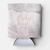 ホワイト&バラ金ゴールドアゲートマーブルフォイル花嫁 缶クーラー (正面)