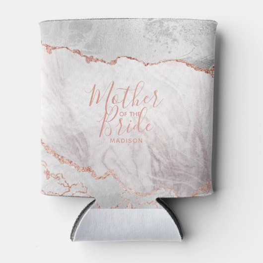 ホワイト&バラ金ゴールドアゲートマーブルマザーオブザブライド 缶クーラー (正面)