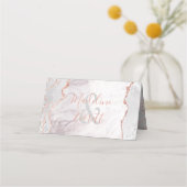 ホワイト&バラ金ゴールドアゲート予約結婚席 プレイスカード (裏面)