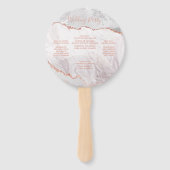 ホワイト&バラ金ゴールドアゲ結婚ートの式プログラム ハンドファン (裏面)