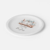 ホワイト&バラ金ゴールドカボチャ秋ハーベスト ペーパープレート (アングル)