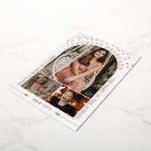 ホワイト&バラ金ゴールドスターズアーチフォト卒業 箔招待状 (回転した状態)