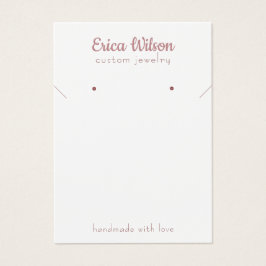 ホワイト&バラ金ゴールドネックレスイヤリングディスプレイカード