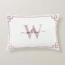 ホワイト&バラ金ゴールドピンクギリシャ鍵 モノグラムの