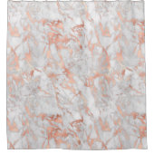 ホワイト&バラ金ゴールドマーブル シャワーカーテン (正面)