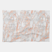 ホワイト&バラ金ゴールド大理石2 キッチンタオル (横)