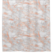 ホワイト&バラ金ゴールド大理石2 シャワーカーテン (正面)