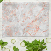 ホワイト&バラ金ゴールド大理石4 キッチンタオル (折り畳み)