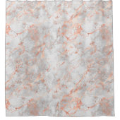 ホワイト&バラ金ゴールド大理石4 シャワーカーテン (正面)