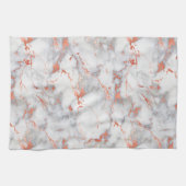 ホワイト&バラ金ゴールド大理石7 キッチンタオル (横)
