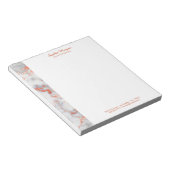 ホワイト&バラ金ゴールド大理石、名前情報職業 ノートパッド (アングル)